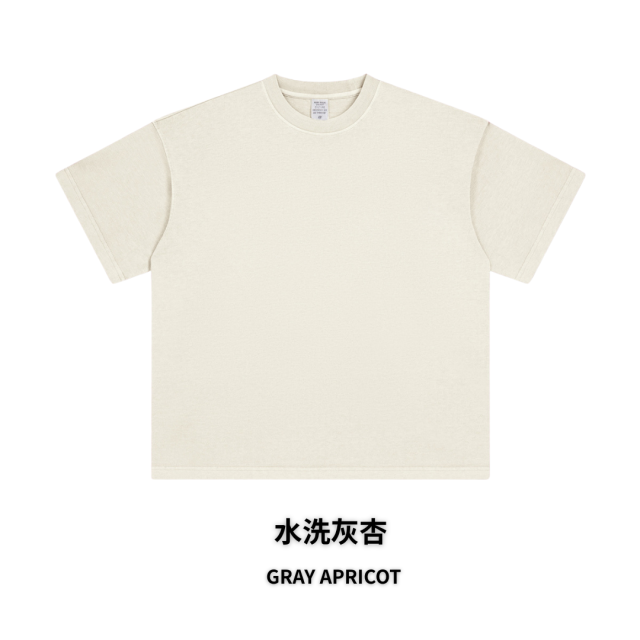 270克重磅臘染水洗短T