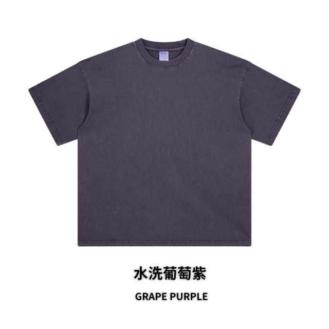270克重磅臘染水洗短T