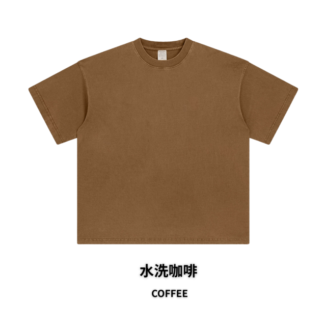 270克重磅臘染水洗短T