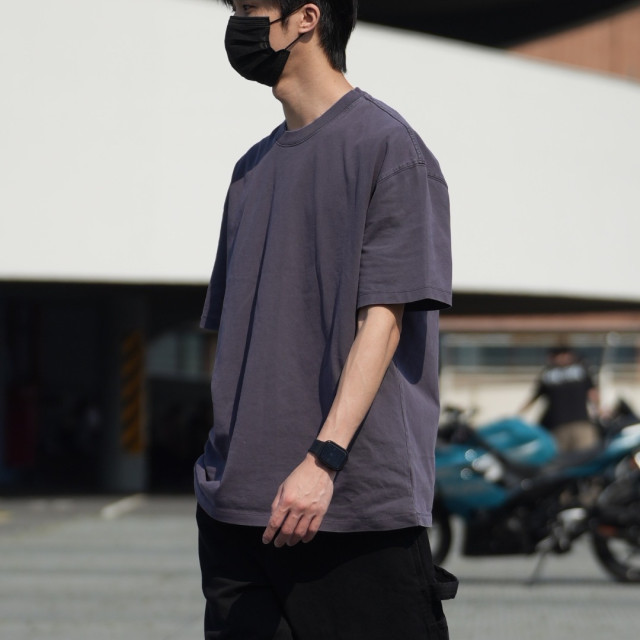 270克重磅臘染水洗短T