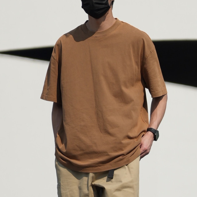 270克重磅臘染水洗短T