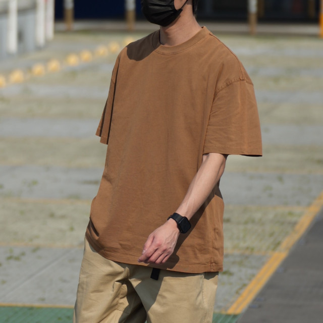 270克重磅臘染水洗短T