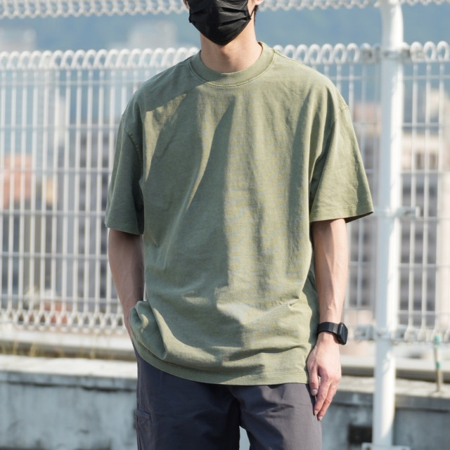 270克重磅臘染水洗短T