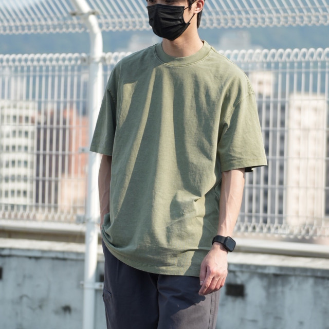 270克重磅臘染水洗短T