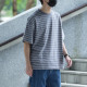 310克重磅雙紗條紋短T