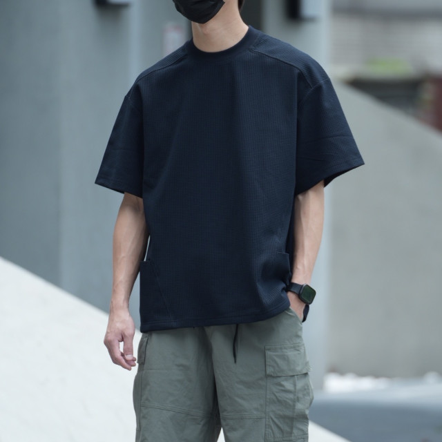 SOLOTEX華夫格親膚透氣口袋短T