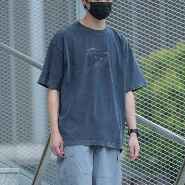 320克重磅復古水洗印花短T