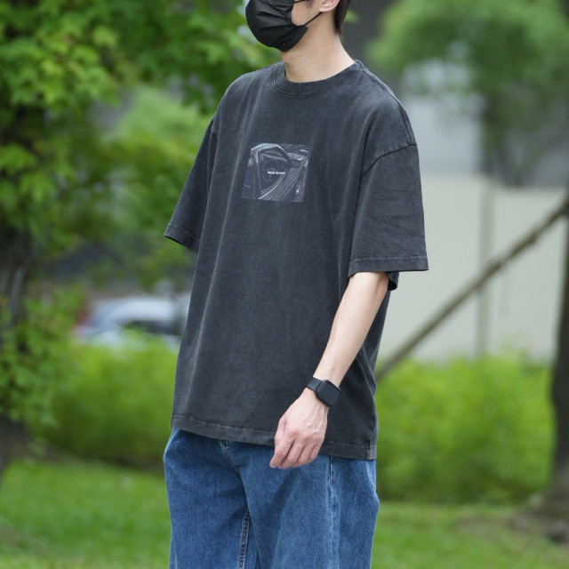 320克重磅復古水洗印花短T